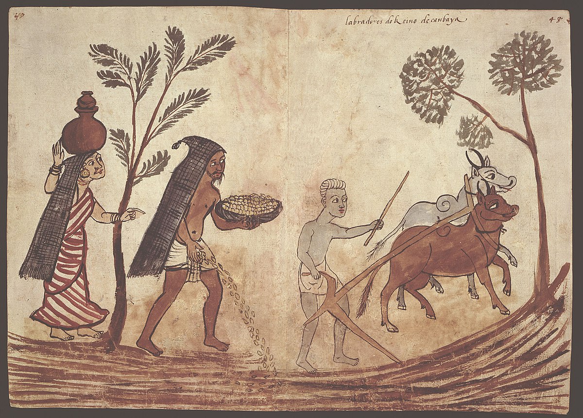 ancient art showing farmers at work