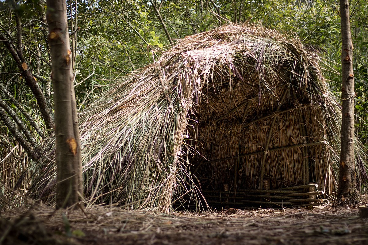 recreation of a Stone Age hut